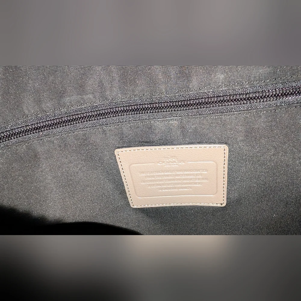Coach Hudson Leather Briefcase Bag Fog Gray GUC